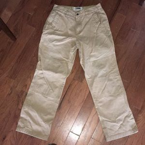 Men’s khaki pants, relaxed fit.